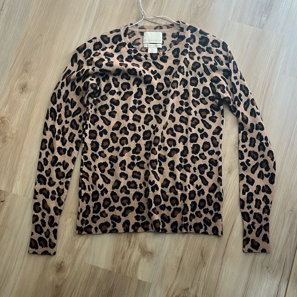 Cheetah print cashmere sweater